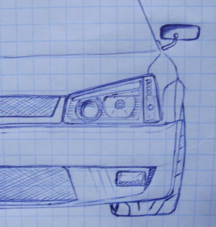 Рисунок ВАЗ 2114 спереди БПАН