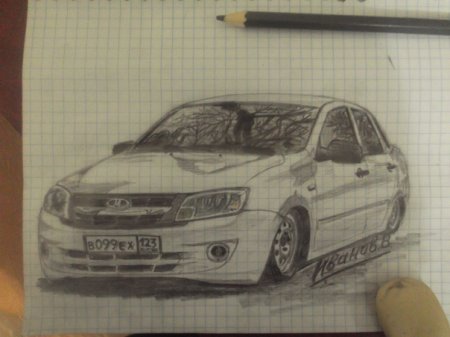 Машина Приора по клеточкам