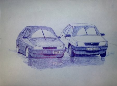 ВАЗ 2107 рисунок сбоку поэтапно