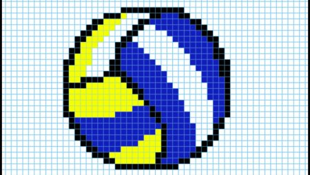 Рисование по клеточкам мяч