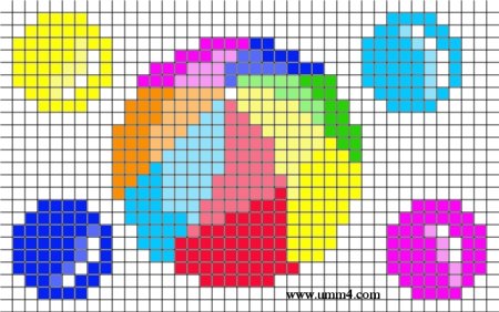 Рисование по клеточкам мяч