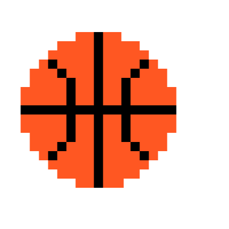 Пиксельный баскетбольный мяч