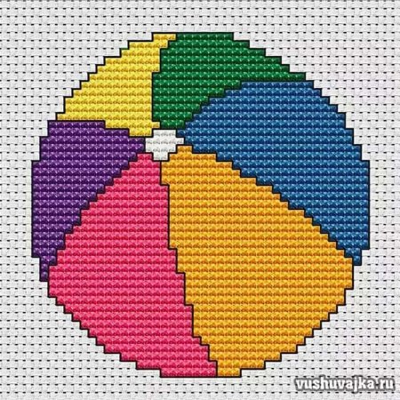 Вышивка крестиком мячик