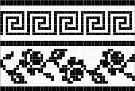 Греческий узор Меандр крючком схема