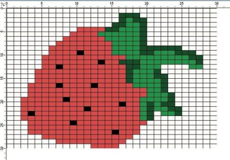 Рисунки по клеточкам ягоды