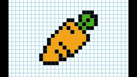 Рисунки по клеточкам морковка