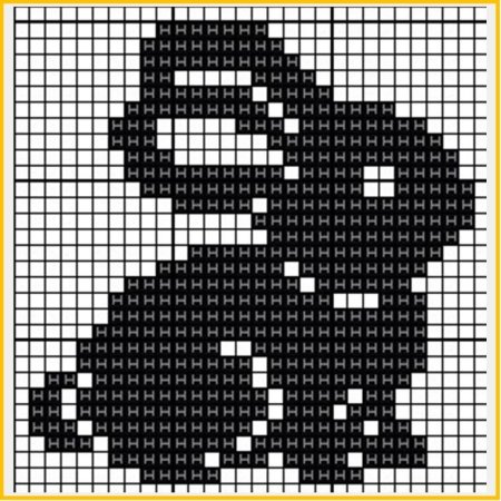 Заяц жаккард схема вязания