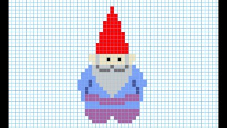 Нарисовать гномика по клеткам