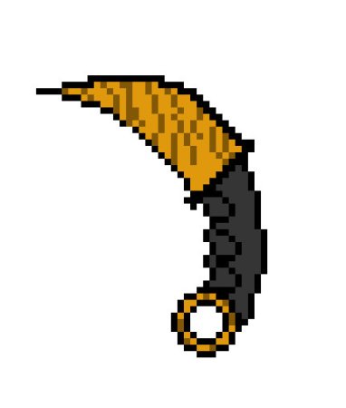 Нож керамбит по клеточкам