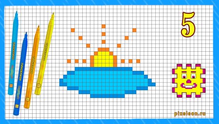 Рисунки по клеточкам солнышко