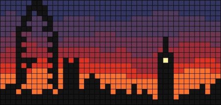 Пейзаж по клеточкам легкие