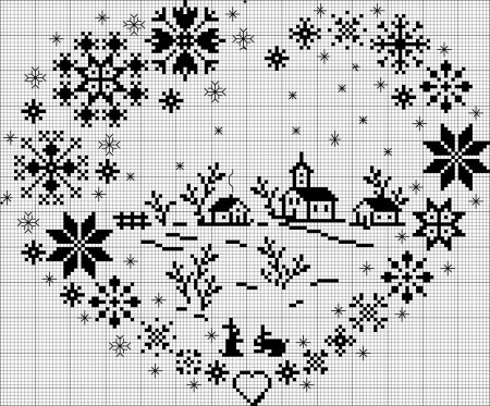 Монохромная вышивка крестом схемы