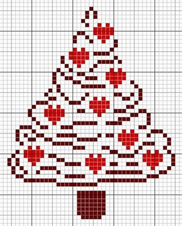 Рисунки по клеточкам новогодние