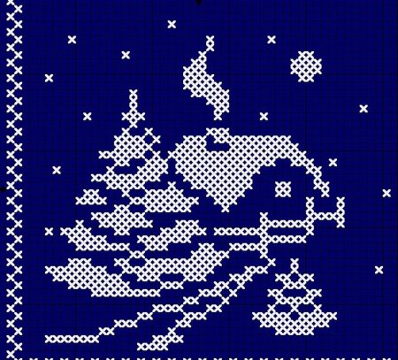 Новогодние монохромные вышивки крестом
