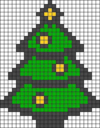 Рисунки по клеткам на новый год