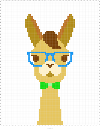 Рисование по клеткам лама