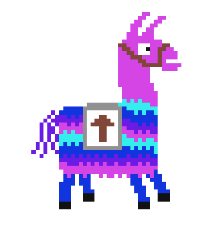 Рисование по клеткам лама