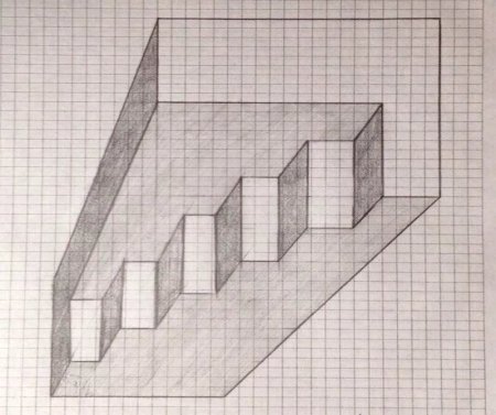 Рисование объемных фигур по клеточкам