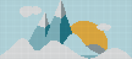 Горы по клеточкам в тетради