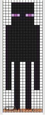 Ендермен по клеточкам в тетради