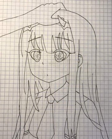 Аниме по клеточкам в тетради