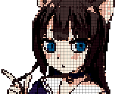 Аниме девочка по пикселям