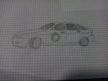 Рисунки машины легкие Приора