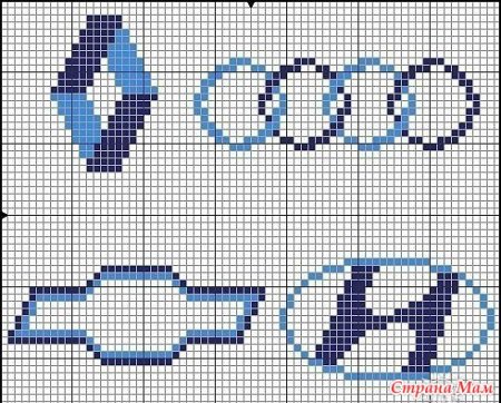 Рисунки по клеточкам знаки машин