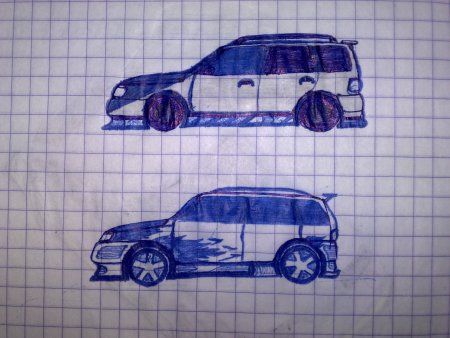 Рисунки по клеточкам машины Лада