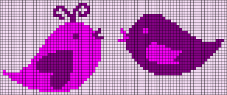 Рисунки по клеточкам фиолетовые