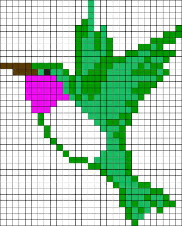 Рисование по клеточкам птицы