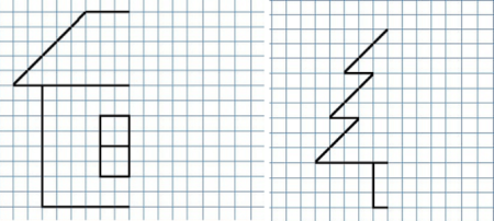 Дорисуй по клеточкам для детей 5-6 лет