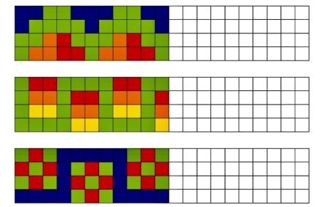 Продолжи узор по клеточкам