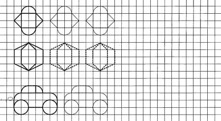 Фигуры в клеточках для дошкольников