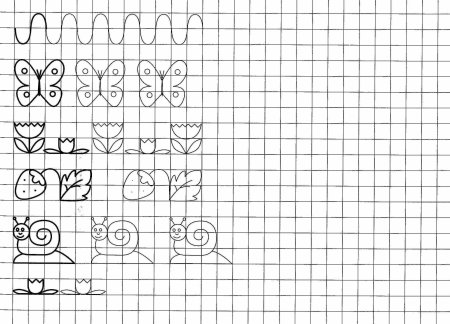 Узоры по клеточкам для дошкольников