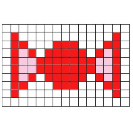 Красные узоры по клеточкам
