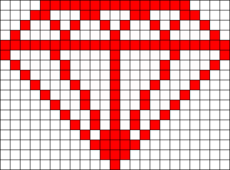 Бриллиант по клеточкам в тетради