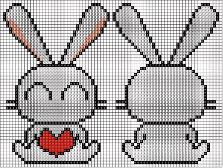 Рисование по клеткам зайчик