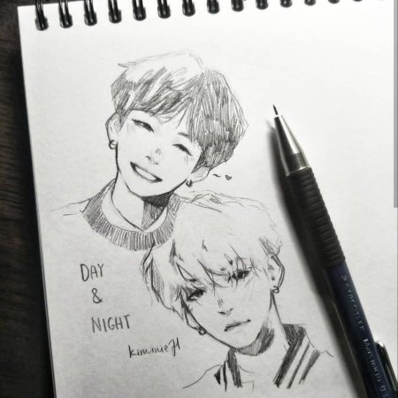 Рисунки для скетчбука в стиле BTS