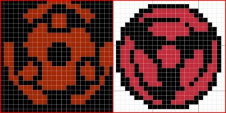 Шаринган по клеточкам