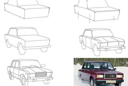 ВАЗ 2107 контур спереди