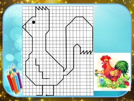 Петух вышитый крестиком