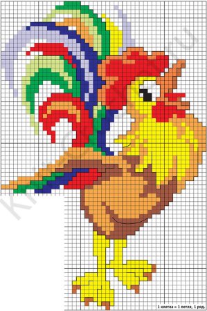 Вышивка крестом петушок