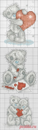 Схема вышивки мишка Тедди