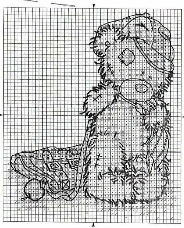 Рисунки по клеточкам мишка Тедди