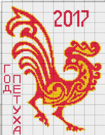 Вышивание крестиком петух