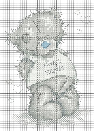 Рисунки по клеточкам Медвежонок Тедди