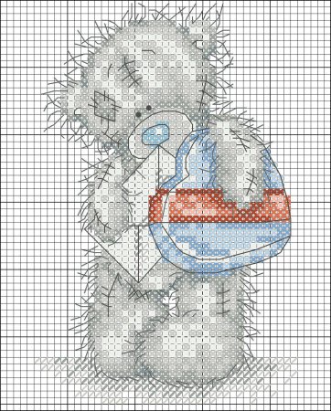 Вышивка по клеточкам мишка