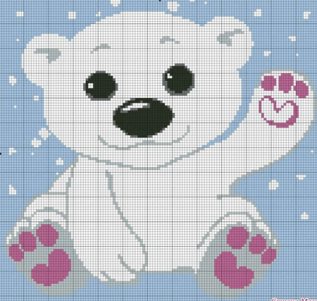 Вышивка мишки Тедди крестом