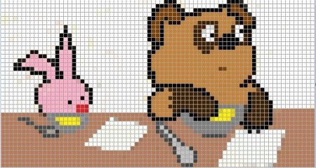 Рисунки по клеточкам герои из мультфильмов